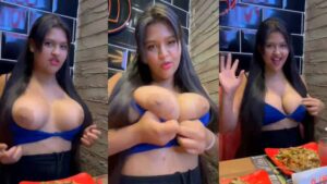 NRI teen flashing her tits & nipples in hotel