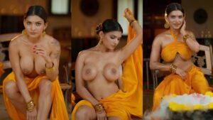 Re$hmi N@ir nude saree strip revealing big boobs