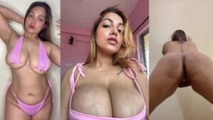 Model Puja Shaw bikini saree boobs teasing video